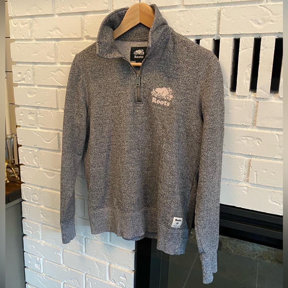Roots Women’s Size S Heather Gray Half-Zip Sweater